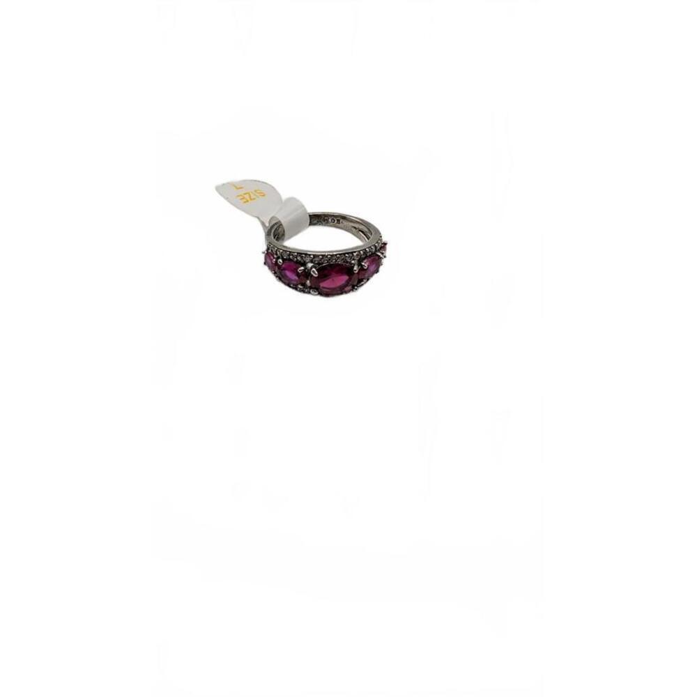 Elegant Women's Ring with Red and Clear Stones Size 7 - Picture 7 of 9
